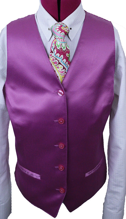 Vest Issued By Ellie May Magenta Satin