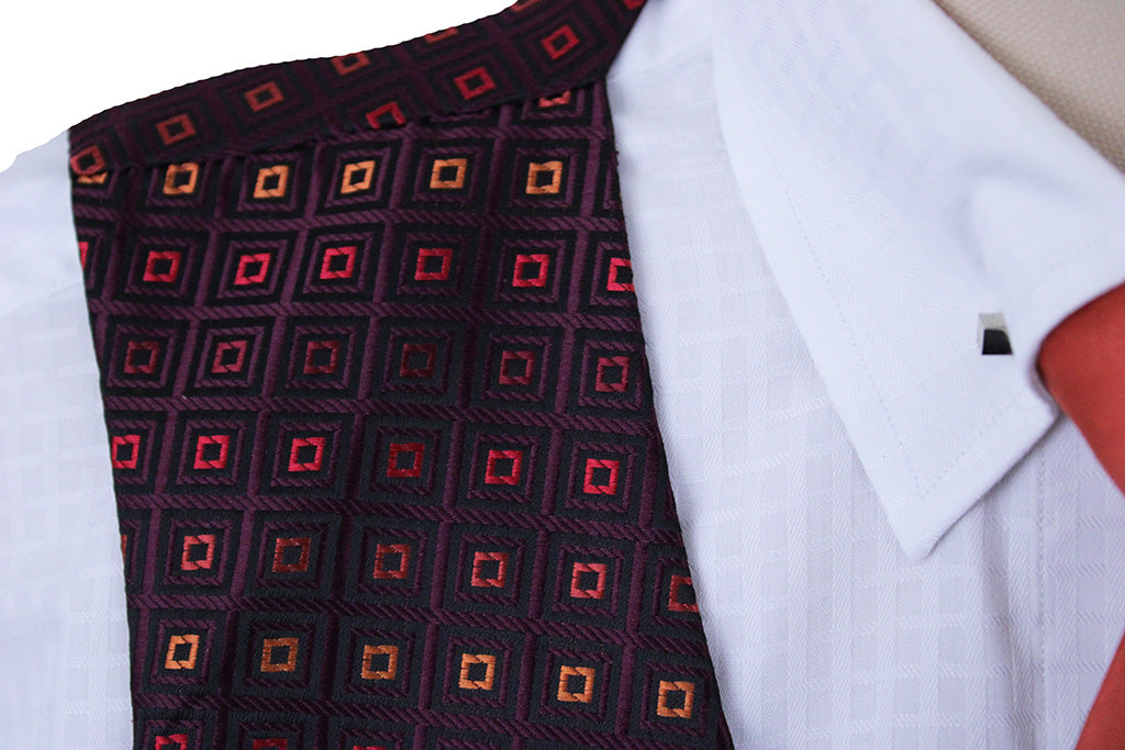 Vest Sterling Wine with Square Brocade