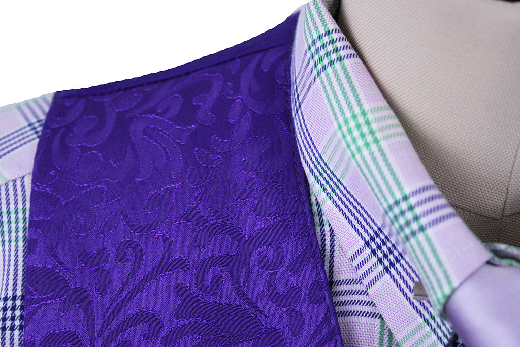 Vest Issued By Ellie May Purple Paisley Brocade