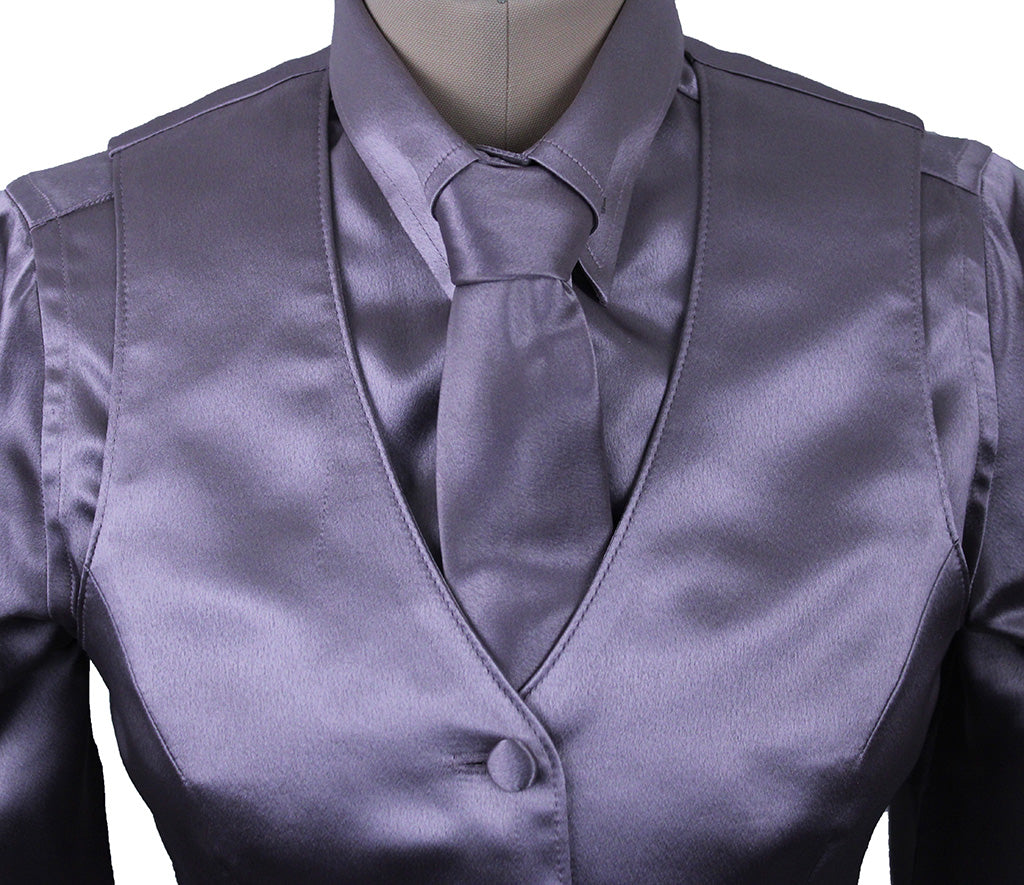 Shirt and Vest Combination Show Season Dusty Mauve Satin