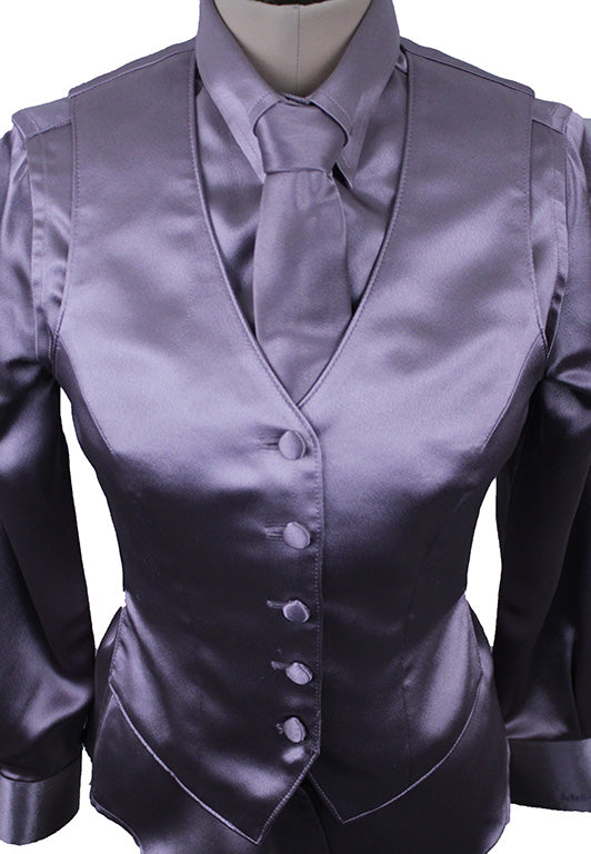 Shirt and Vest Combination Show Season Dusty Mauve Satin