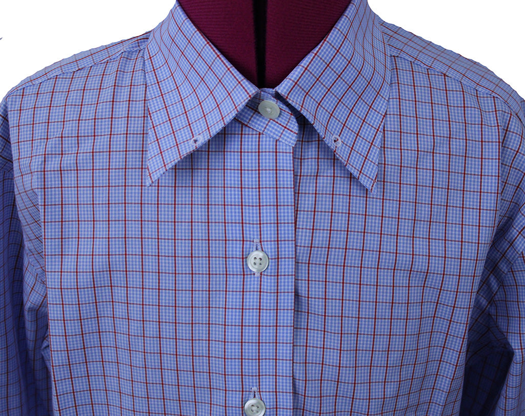 BRAND NEW! Show Season Blue with Red Windowpane Shirt