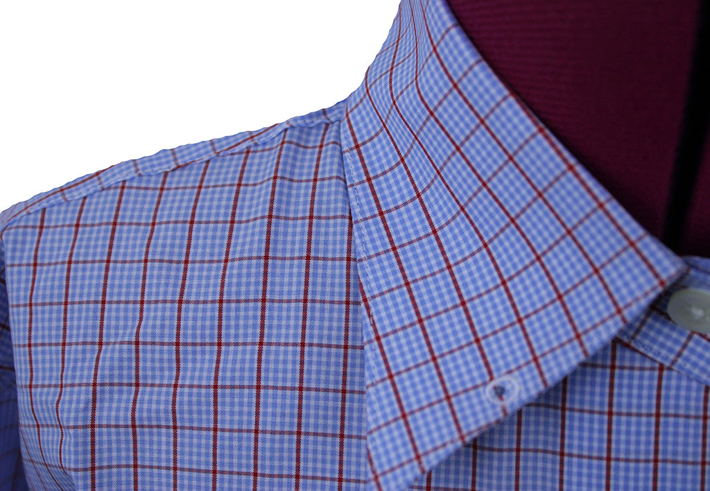 BRAND NEW! Show Season Blue with Red Windowpane Shirt