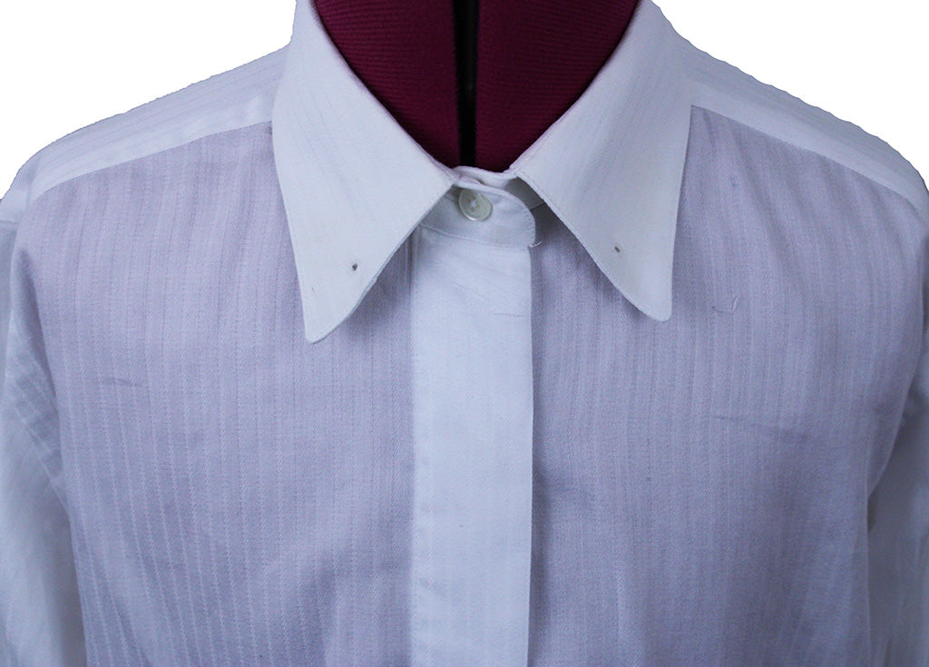 Shirt Chavez White Thin Shadow Stripe
