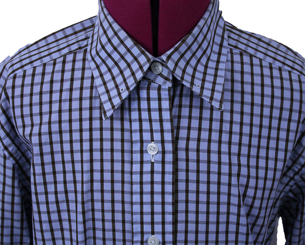 Shirt Becker Brothers Blue with Brown Box Check