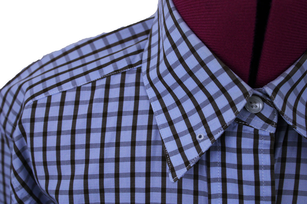 Shirt Becker Brothers Blue with Brown Box Check