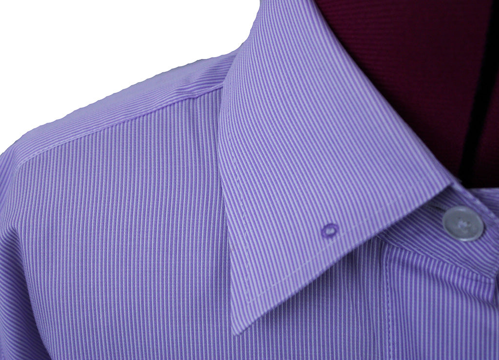Shirt Issued By Ellie May Purple Thin Stripe