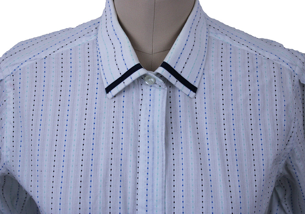 Shirt Frierson White with Blue Dots