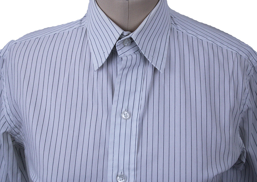 Shirt Becker Brothers White with Black Pinstripe