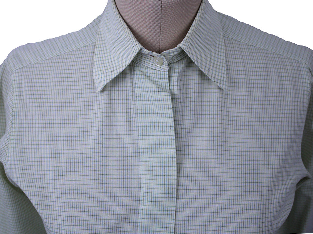 Shirt DeRegnaucourt Sage with Blue and Black Mini-Box
