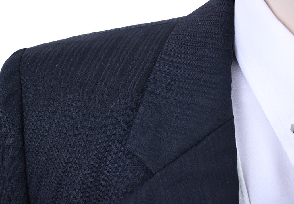 Day Suit Becker Brothers Black Shadow Stripe Sheen