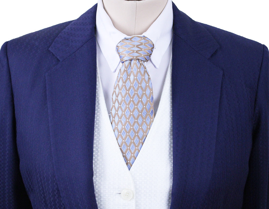 Day Suit Becker Brothers Bright Navy Chainlink Shadow Stripe