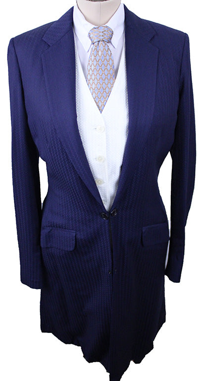 Day Suit Becker Brothers Bright Navy Chainlink Shadow Stripe