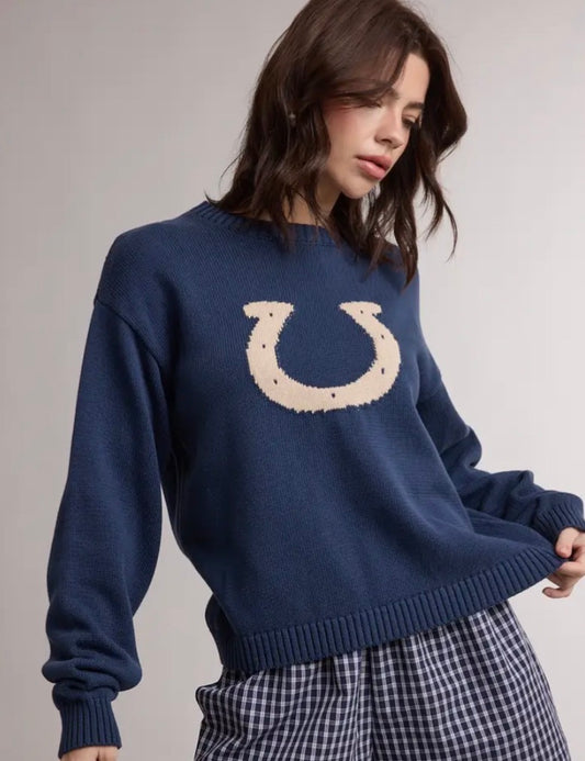 Wishlist Navy Horseshoe Sweater size Small