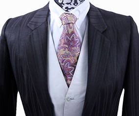 Day Suit Frierson Brown Shadow Stripe Suit with White Vest