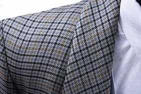 Day Coat Carl Meyers Silver with Gold and Black Glenplaid