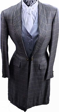 Day Coat Carl Meyers Silver with Gold and Black Glenplaid