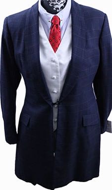 Day Coat Carl Meyers Navy Glenplaid with Maroon