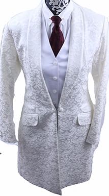 Day Coat Marsha DeArriaga Ivory White Brocade