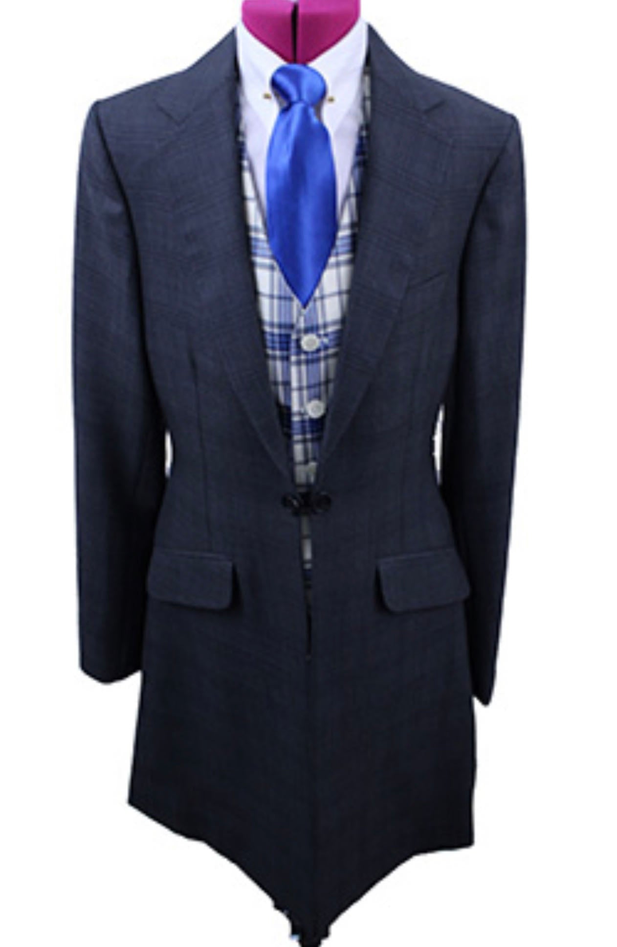 Boy's Becker Brothers Charcoal and Black Glenplaid Day Suit