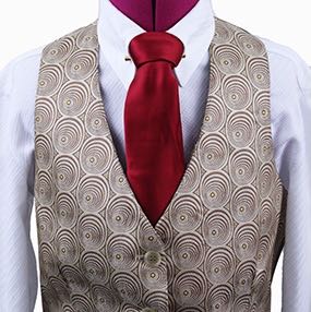Becker Brothers Tan and Bronze Brocade Swirl Vest