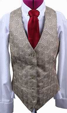 Becker Brothers Tan and Bronze Brocade Swirl Vest