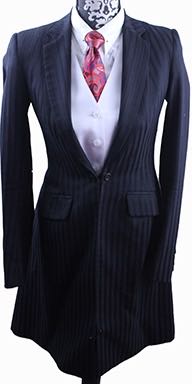 Day Suit Chavez Black Shadow Stripe with Blue Pinstripe