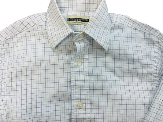 Shirt Becker Brothers White with Blue Box Check