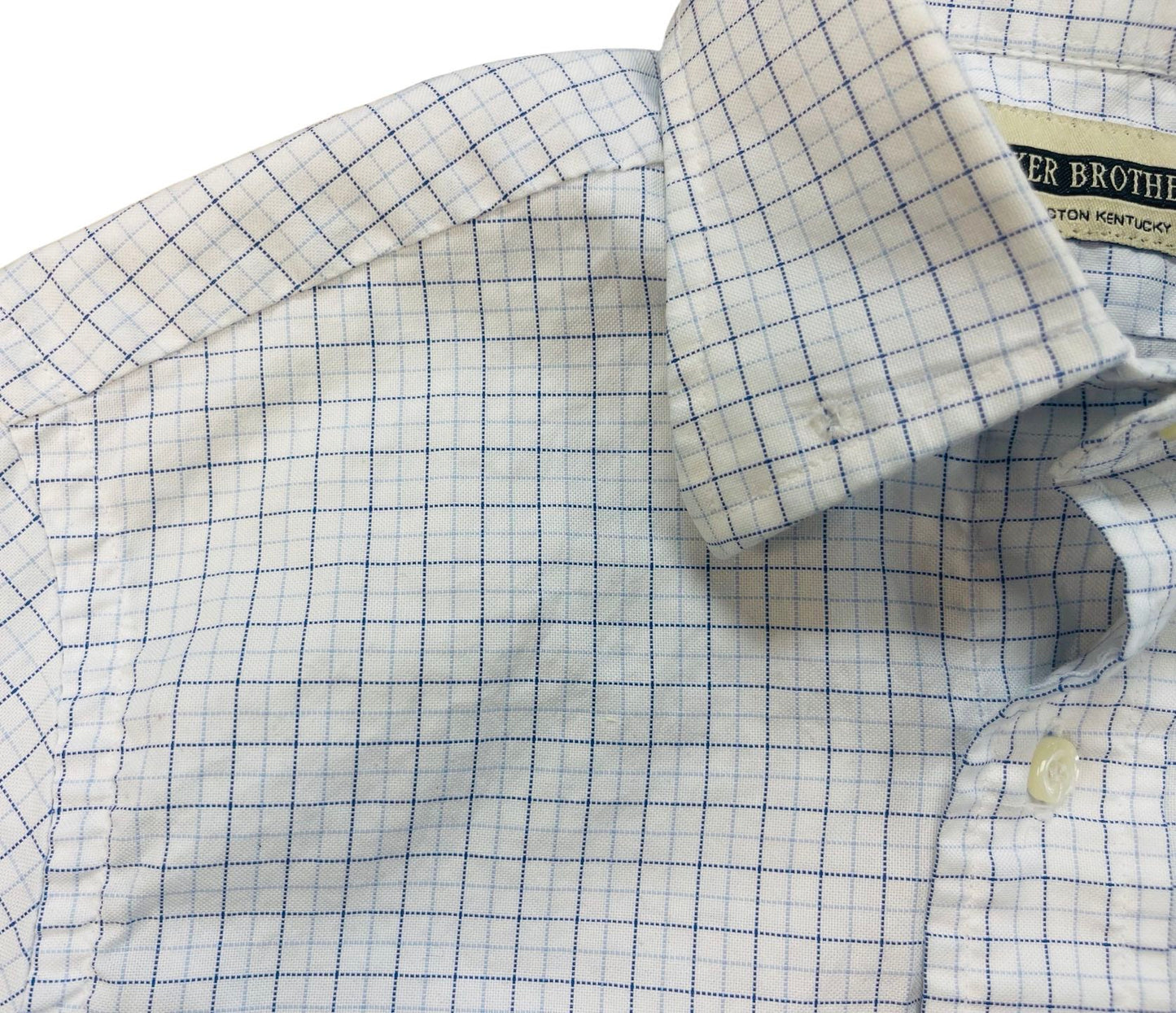 Shirt Becker Brothers White with Blue Box Check