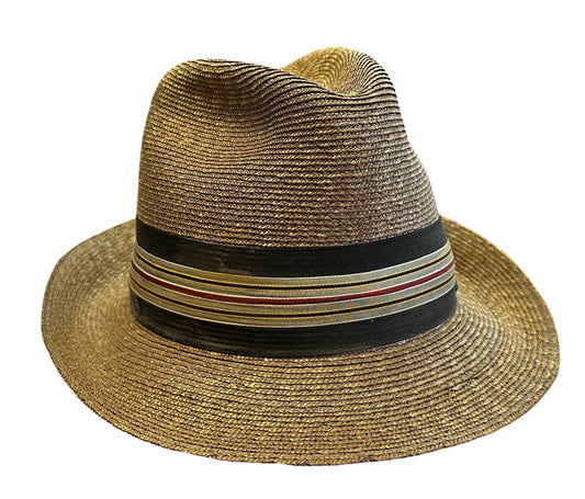 Snap Brim Brown Straw Hat size 7