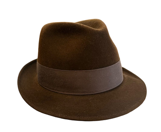 Snap Brim Dobbs Brown Hat size 7 1/8
