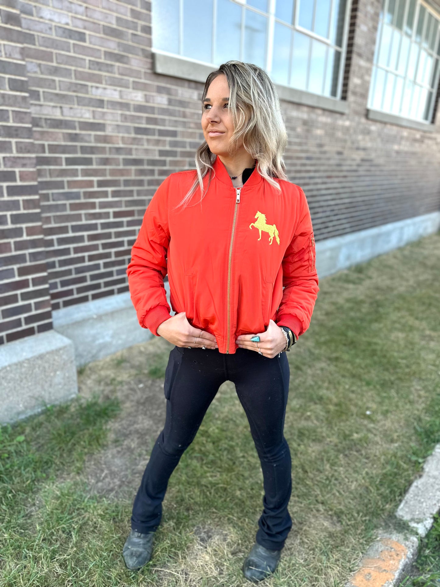 Orange Bomber Jacket