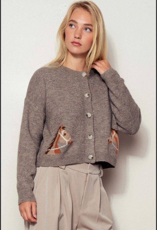 Mocha Horse Cardigan