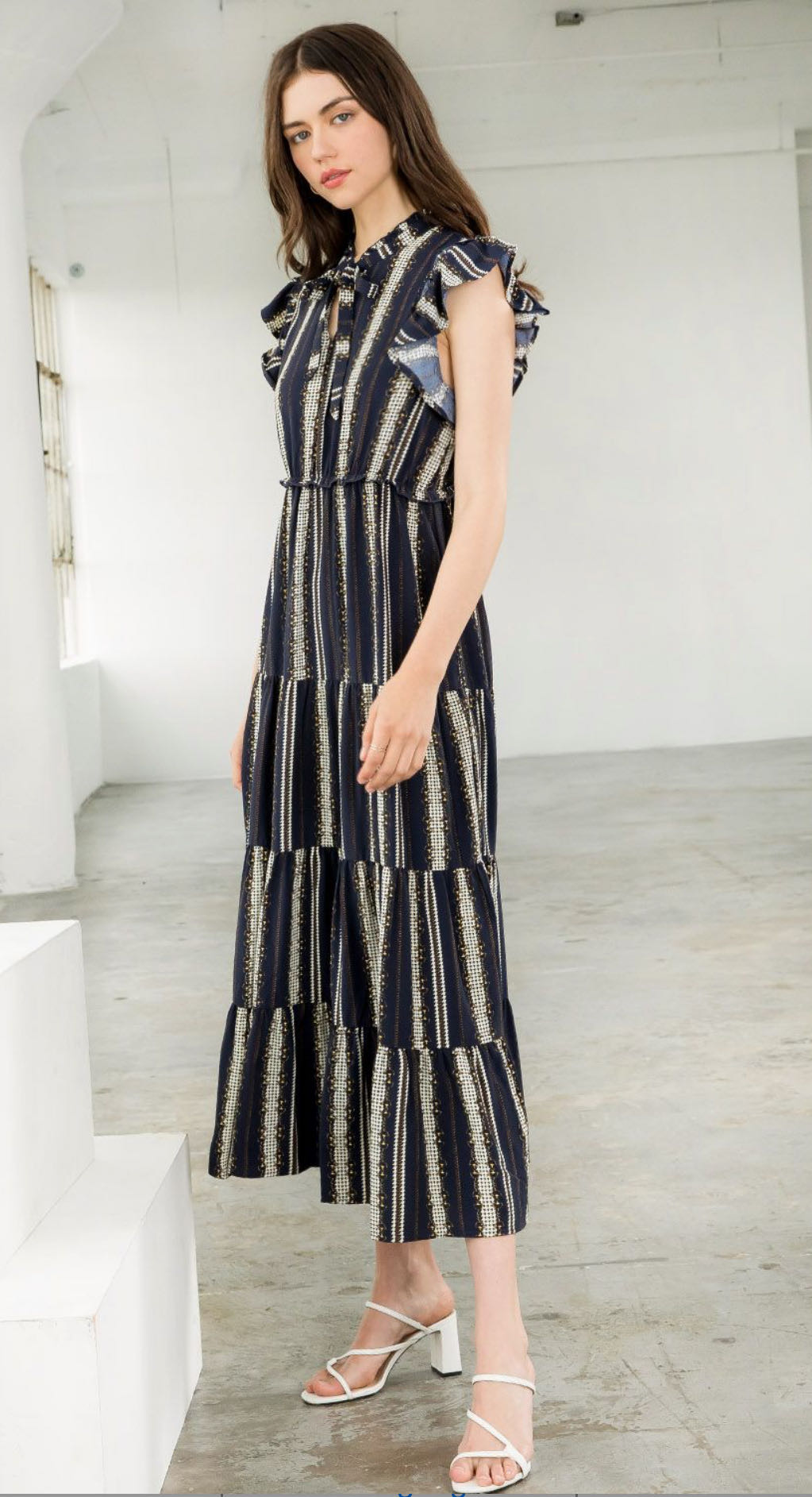 Navy Snaffle Bit and Chain Dress