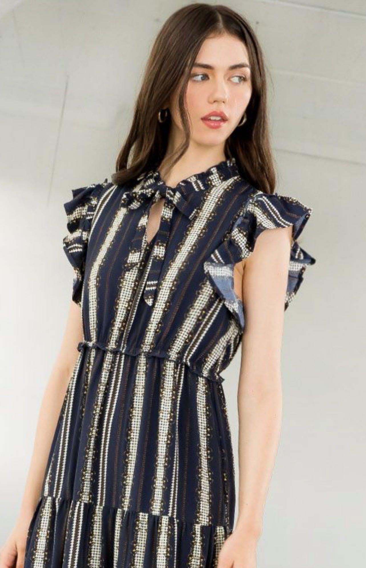 Navy Snaffle Bit and Chain Dress