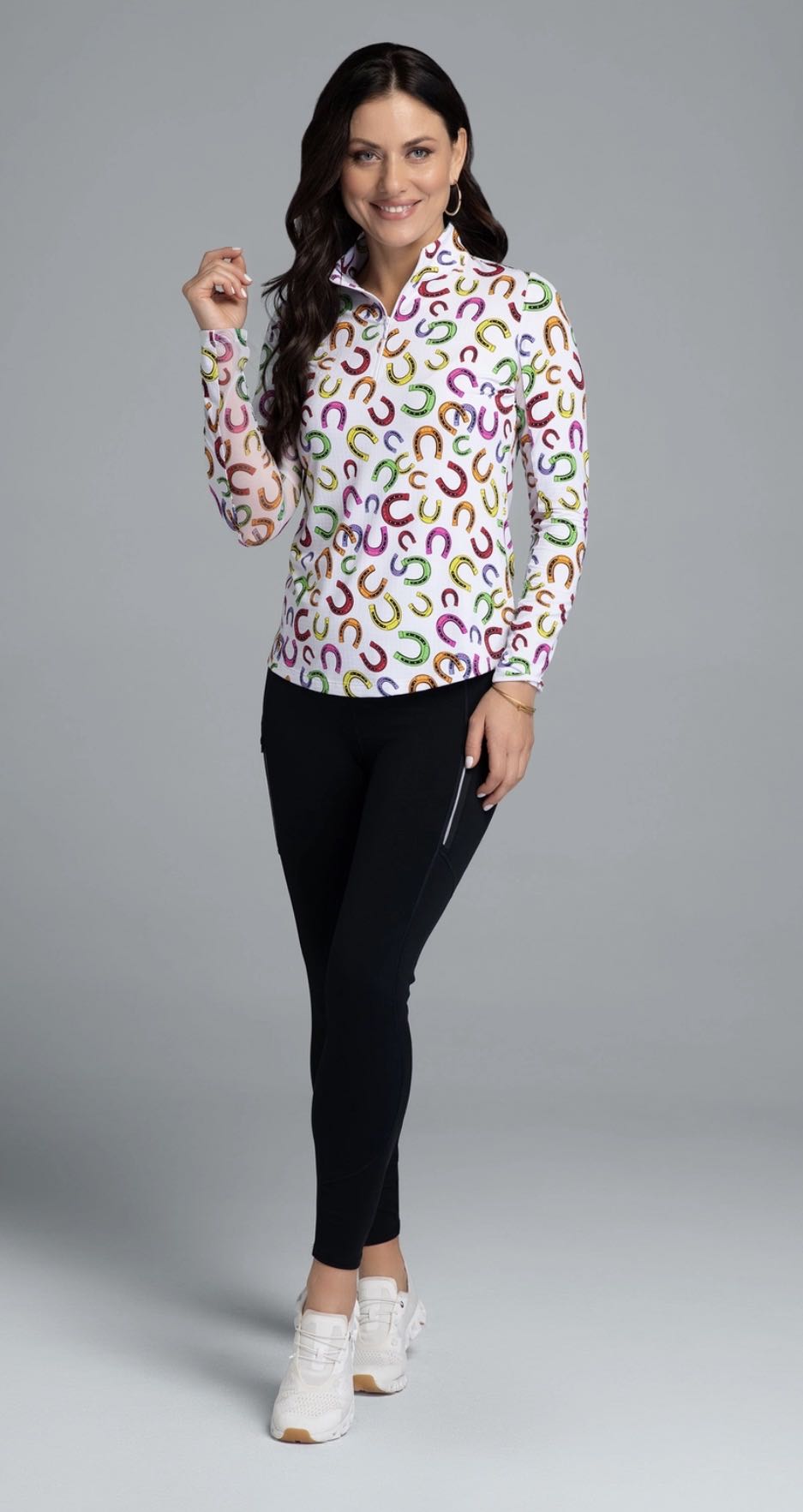 IBKUL Bella Horseshoe Print 3/4 Zip
