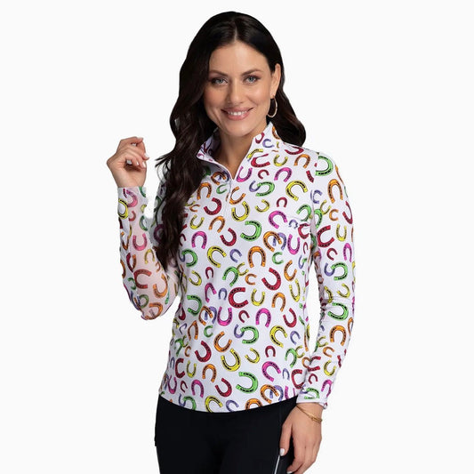 IBKUL Bella Horseshoe Print 3/4 Zip