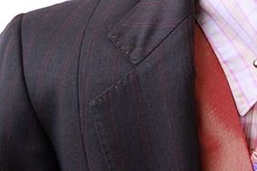 Day Suit LeCheval Brown with Berry Pinstripe