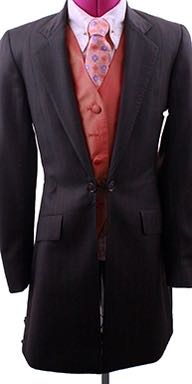 Day Suit LeCheval Brown with Berry Pinstripe