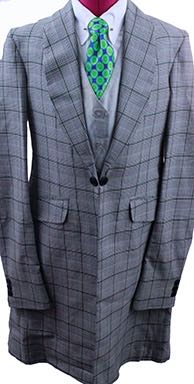 Day Coat Becker Brothers Silver and Green Glenplaid