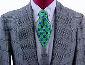 Day Coat Becker Brothers Silver and Green Glenplaid