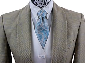 Day Coat Victors Tan Houndstooth with Blue Windowpane