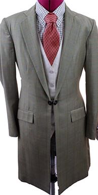 Day Suit Carl Meyers Tan with Coral/Blue/Yellow Windowpane