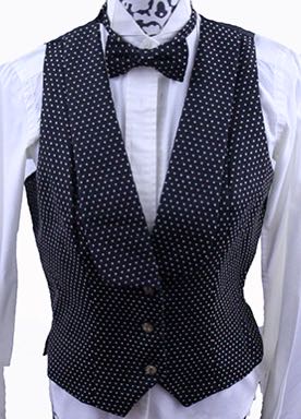 Formal Vest Judy Cox Black with Gold Dot