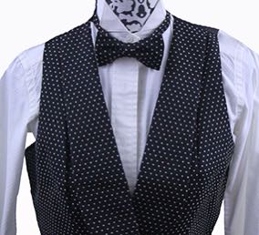 Formal Vest Judy Cox Black with Gold Dot