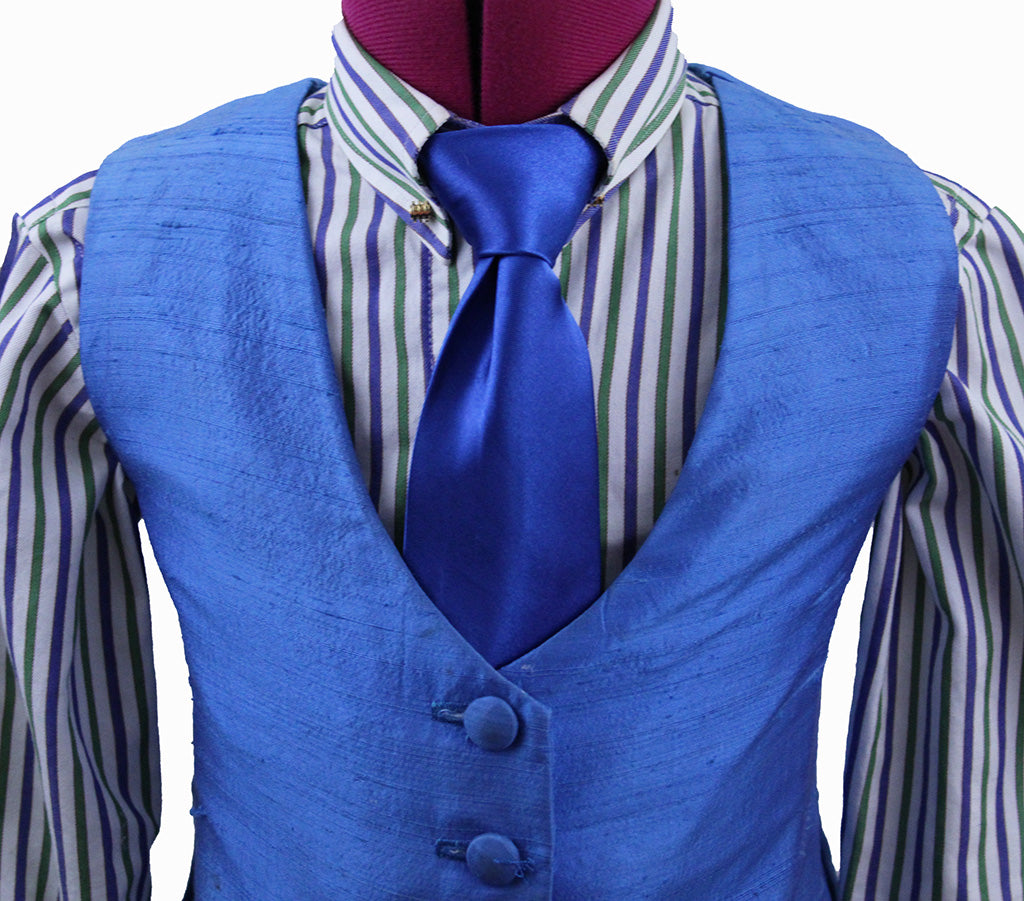 Shirt DeRegnaucourt Lime and Blue Stripe