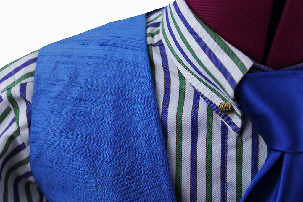 Shirt DeRegnaucourt Lime and Blue Stripe