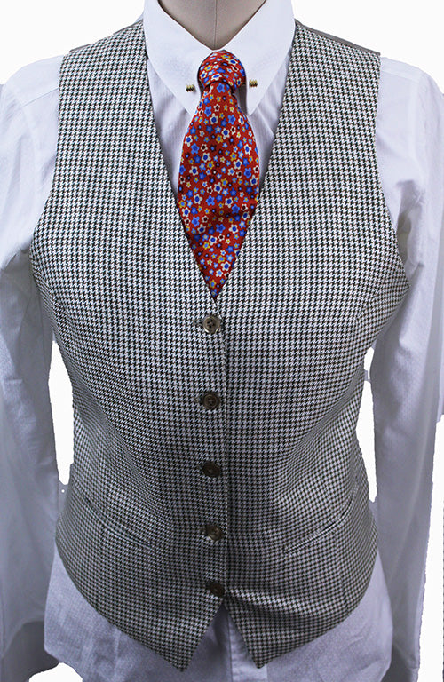 Vest Carl Meyers Tan with Gold and Sage Houndstooth