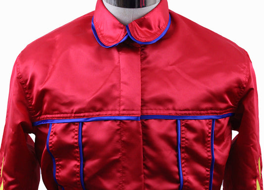 Road Silks Becker Brothers Red, Blue and Yellow Piping