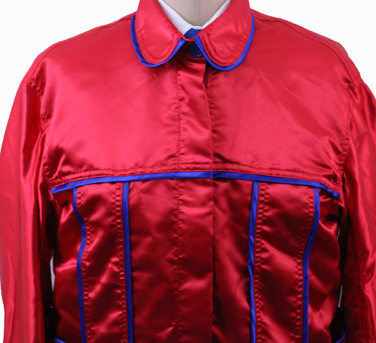Road Silks and Hat Becker Brothers Red, Blue and Yellow Piping